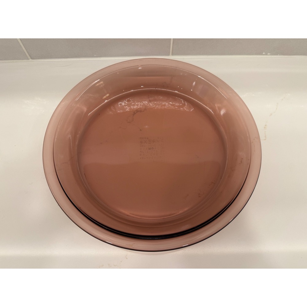 Pyrex Visions Cranberry Glass Pie Plate 9 Inch 209 23cm Vintage Bakeware Dish